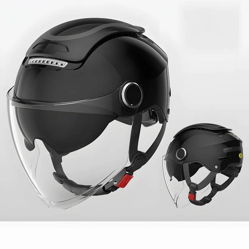 Open-Face Motorbike Helmet with Visor