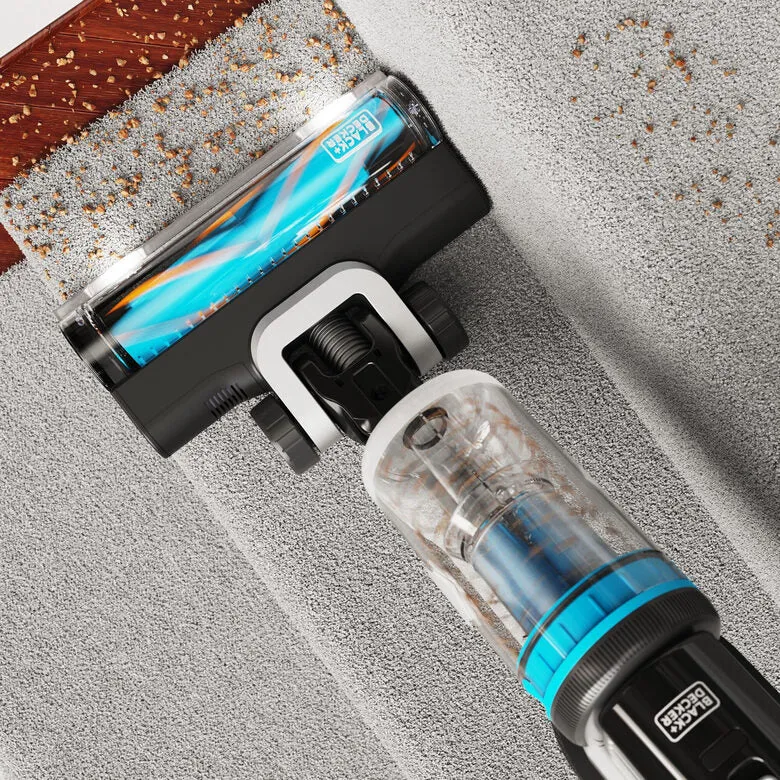 Black & Decker BHFEB520D1 aspirapolvere senza filo Nero, Trasparente, Bianco Senza sacchetto
