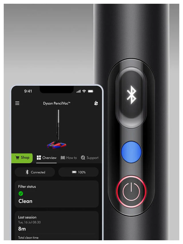 Dyson PencilVac Fluffycones Aspirapolvere elettrica Batteria Secco Senza sacchetto 0,8 L Nero, Grigio