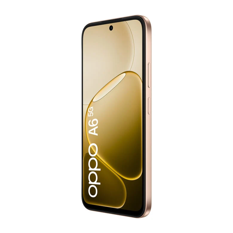 OPPO A6 5G AI Smartphone, doppia fotocamera 50MP+2, Selfie 8MP, Display 6.75” 120HZ IPS HD+, 6550mAh, RAM 6GB(Esp2GB/4GB/6GB)+ROM 256GB [Versione Italia], Aurora Gold