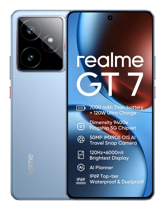 realme GT 7 17,2 cm (6.78") Doppia SIM Android 15 5G USB tipo-C 12 GB 512 GB 7000 mAh Blu