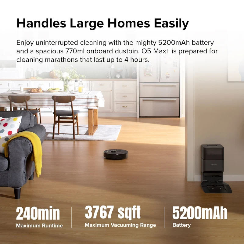 Roborock Q5 Max+ Robot Vacuum Cleaner with Auto-Empty Dock