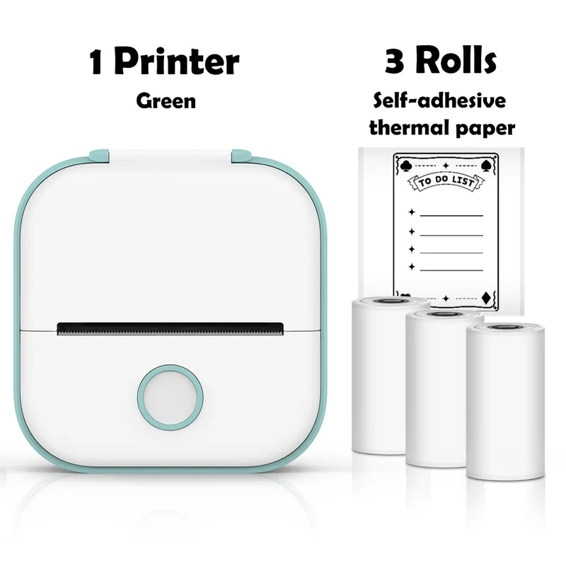 Portable Bluetooth Thermal Label Printer with Self-Adhesive Thermal Papers
