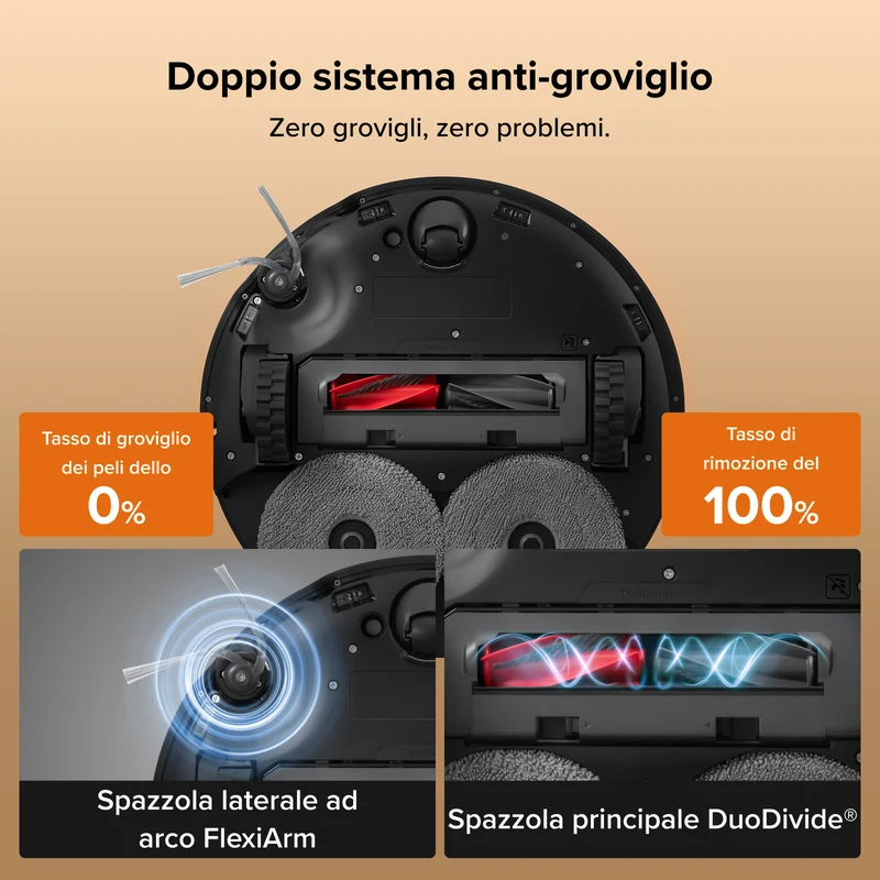 Roborock Qrevo Edge 2 - Aspirazione HyperForce da 25.000 Pa e doppio sistema anti-groviglio