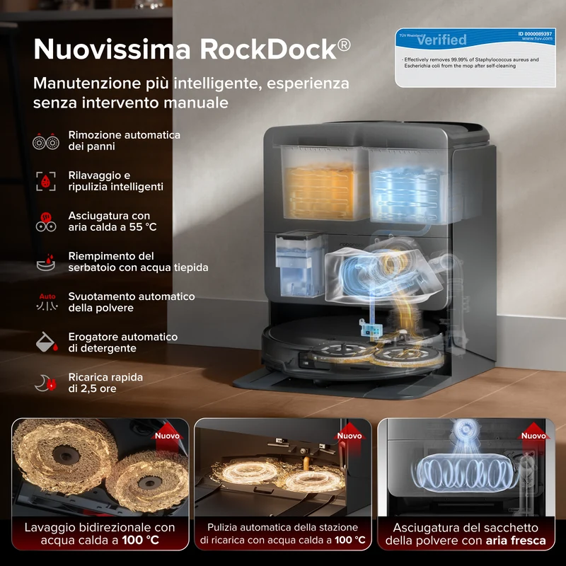 Roborock Saros 20 Set con sollevamento del telaio AdaptiLift™ Chassis 3.0 per attraversamenti di soglia fluidi e aspirazione da 36.000 Pa