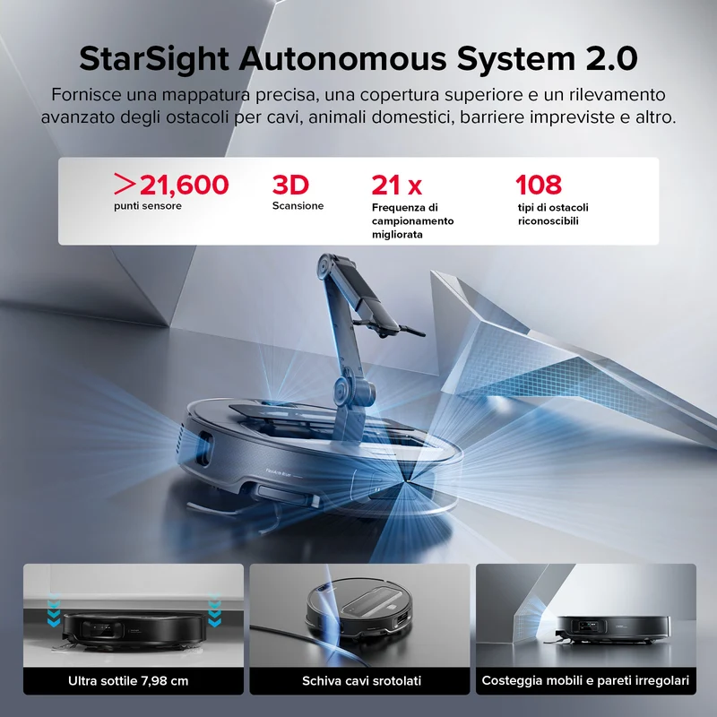 Roborock Saros Z70 Robot aspirapolvere con braccio meccanico OmniGrip™