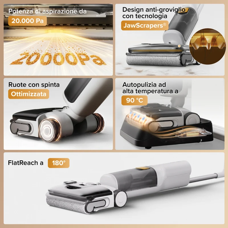 Aspirapolvere intelligente Roborock F25 GT Gen 2 Set per umido e secco con sistema di pulizia zero grovigli