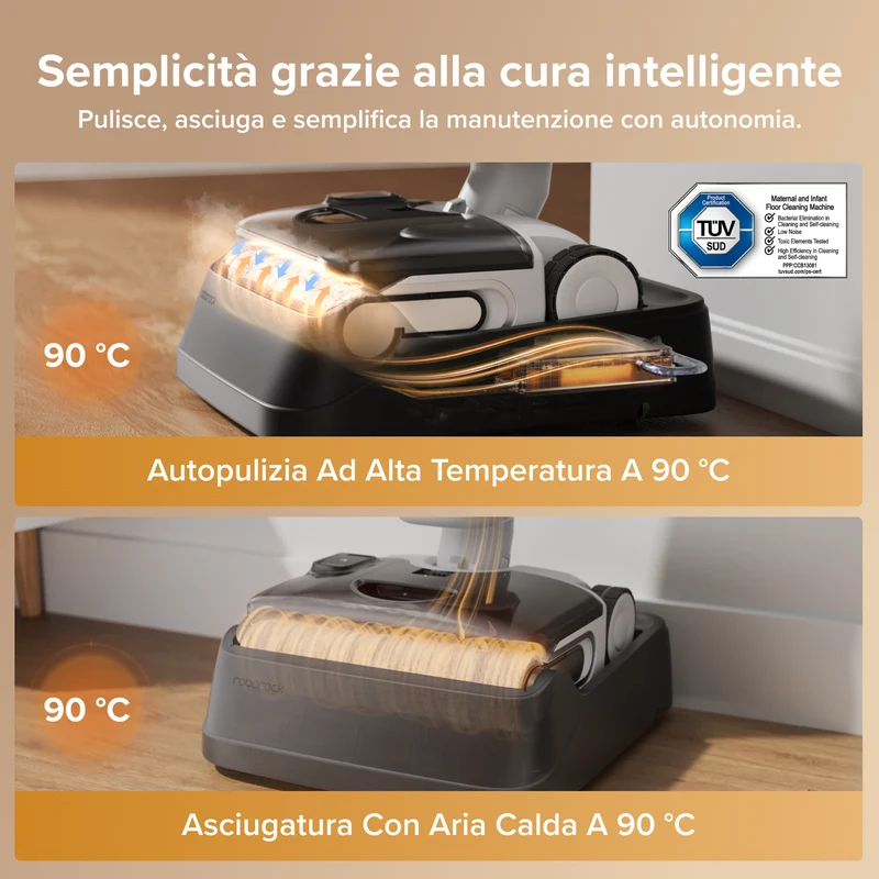 Aspirapolvere intelligente Roborock F25 GT Gen 2 Set per umido e secco con sistema di pulizia zero grovigli