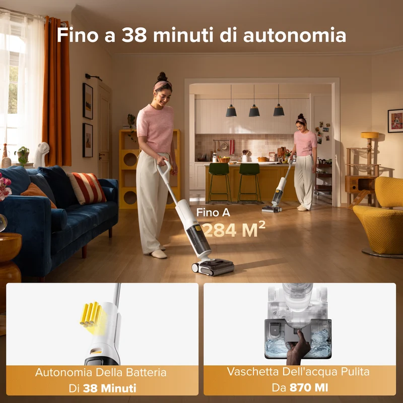 Aspirapolvere intelligente Roborock F25 GT Gen 2 per umido e secco con sistema di pulizia zero grovigli
