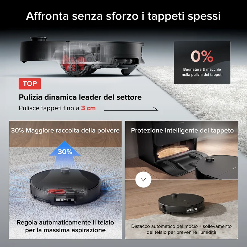 Robot Aspirapolvere Roborock Saros 20 Sonic con la nuovissima stazione di ricarica RockDock®
