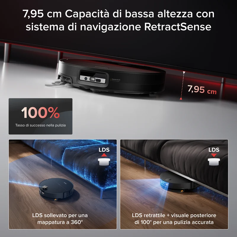 Robot Aspirapolvere Roborock Saros 20 Sonic con la nuovissima stazione di ricarica RockDock®