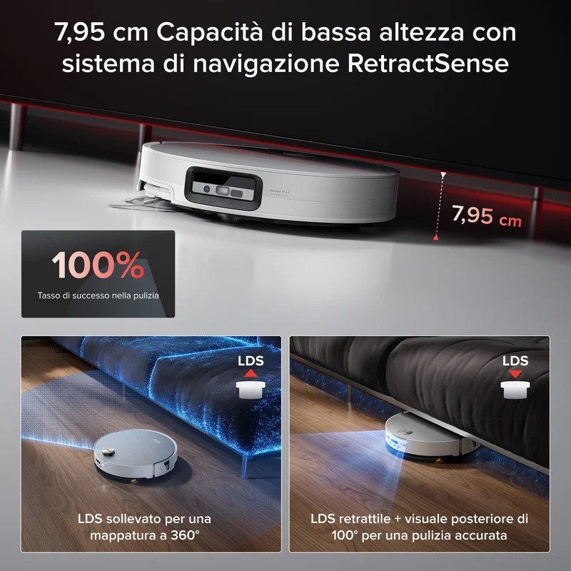 Robot Aspirapolvere Roborock Saros 20 Sonic con la nuovissima stazione di ricarica RockDock®