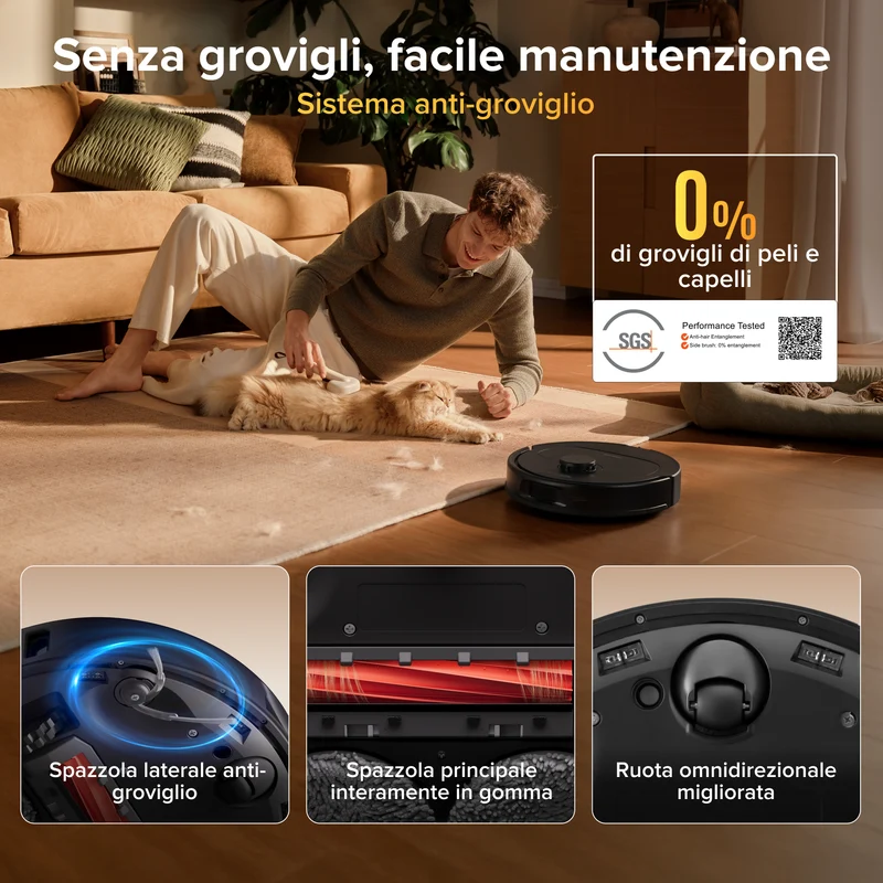 Robot aspirapolvere e lavapavimenti Roborock Qrevo S Pro Set - Aspirazione da 18.500 Pa e stazione di ricarica multifunzionale
