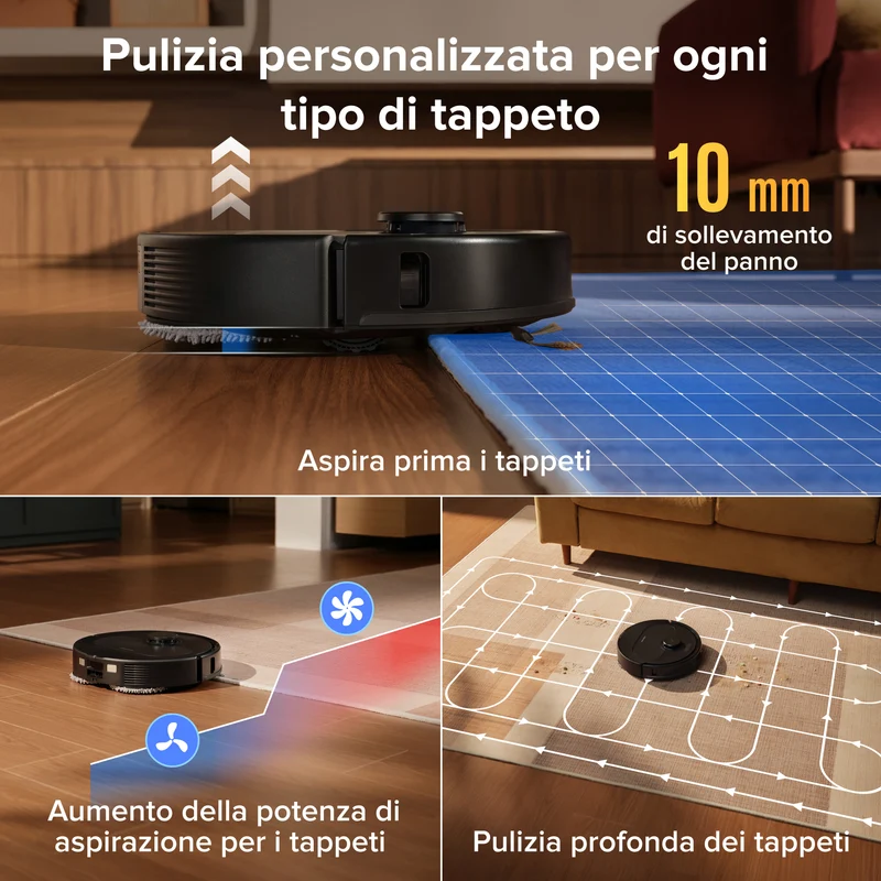 Robot aspirapolvere e lavapavimenti Roborock Qrevo S Pro Set - Aspirazione da 18.500 Pa e stazione di ricarica multifunzionale
