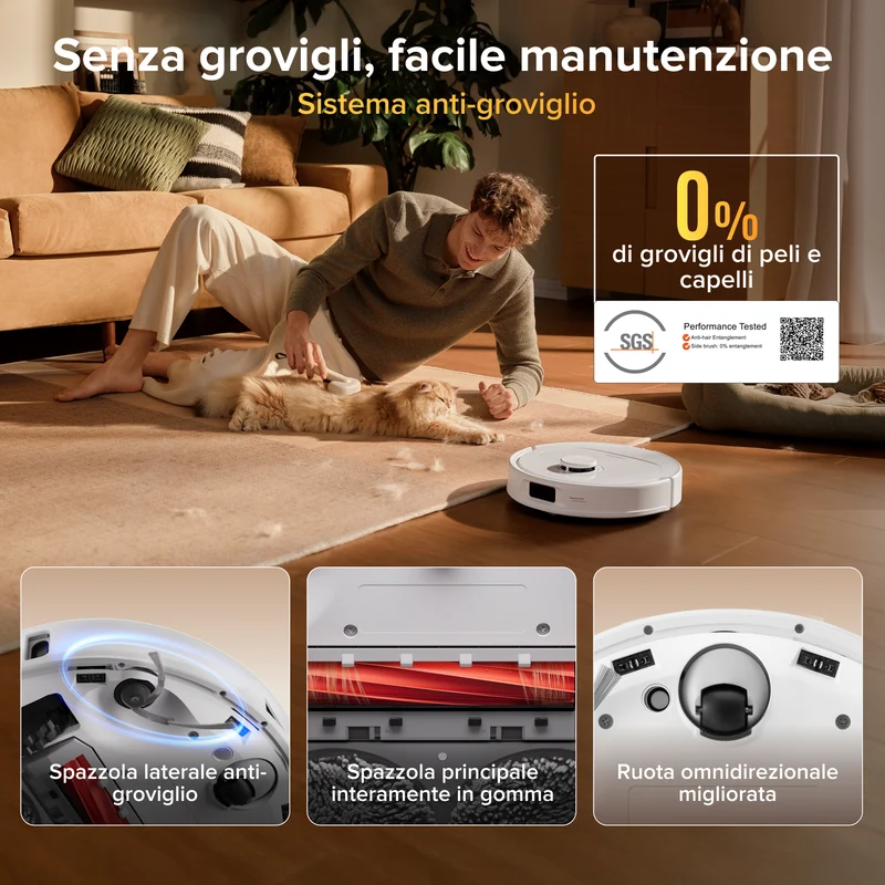 Robot aspirapolvere e lavapavimenti Roborock Qrevo S Pro Set - Aspirazione da 18.500 Pa e stazione di ricarica multifunzionale