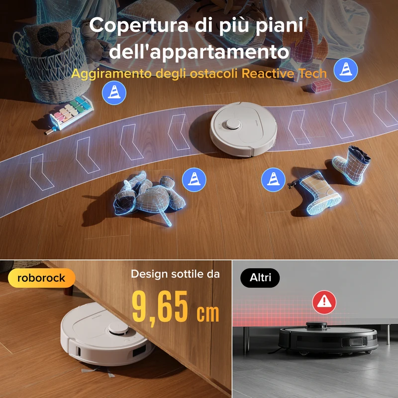 Robot aspirapolvere e lavapavimenti Roborock Qrevo S Pro Set - Aspirazione da 18.500 Pa e stazione di ricarica multifunzionale