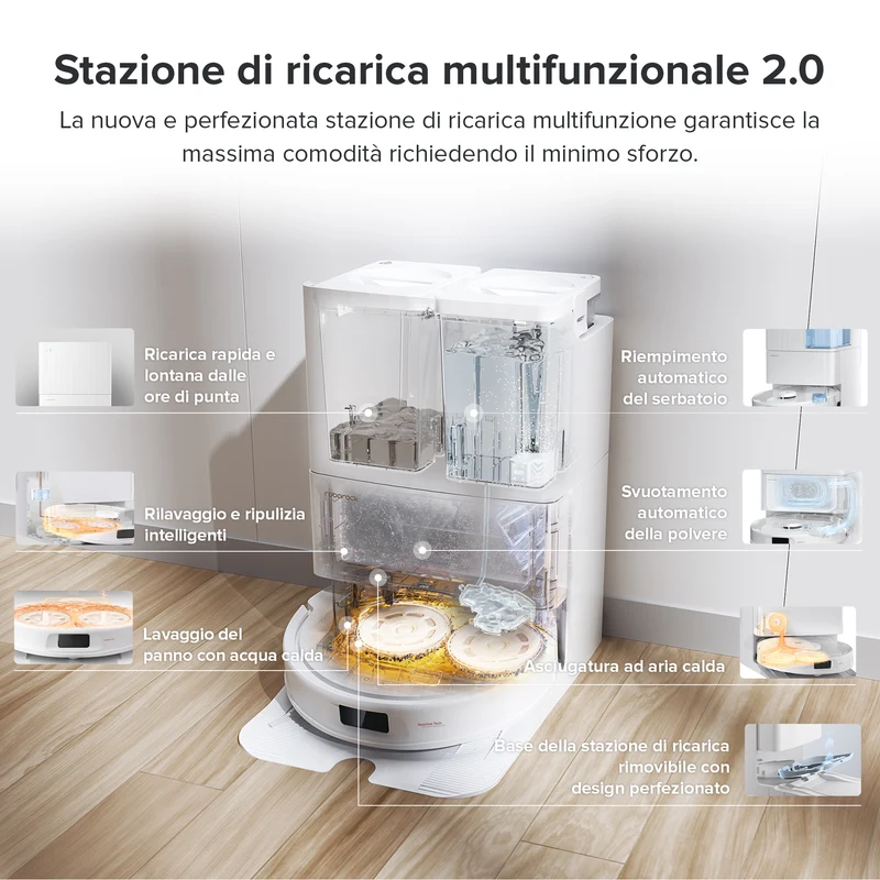 Robot aspirapolvere Roborock Qrevo Pro con stazione multifunzionale 2.0