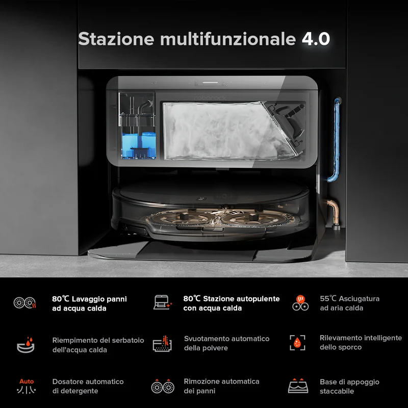 Roborock Saros 10R RDS Robot Aspirapolvere con Sistema di Ricarica e Scarico