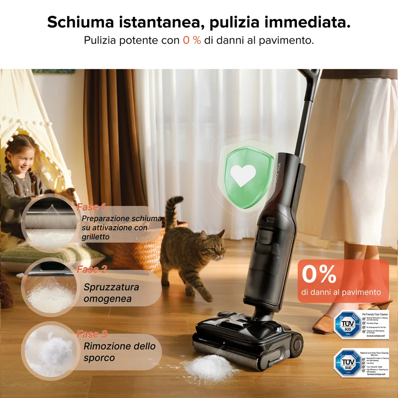 Aspirapolvere Roborock F25 ACE Pro per umido e secco con tecnologia di pulizia JetFoaming™