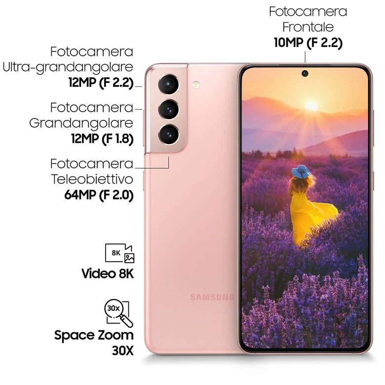 Samsung Galaxy S21 5G 256 GB Display 6.2" Dynamic AMOLED 2X Phantom Pink