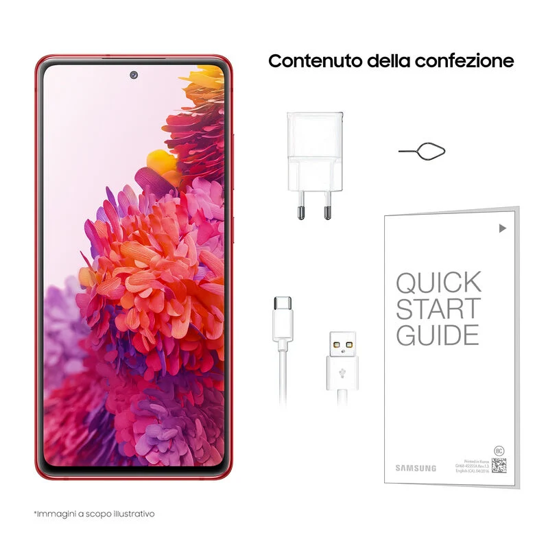 Samsung Galaxy S20 FE 4G, Processore Snapdragon 865, Display 6.5" Super AMOLED, 3 fotocamere posteriori, 128 GB Espandibili, RAM 6GB, , Batteria 4.500mAh, Hybrid SIM, Cloud Red