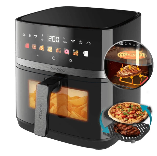 Cecotec Cecofry&Grill Duoheat 8000 Singolo 8 L Indipendente 2200 W Friggitrice ad aria calda Nero