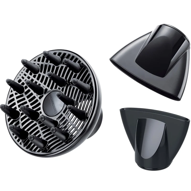 Remington AC5999 Asciugacapelli Professionale agli Ioni, motore di lunga durata 2300W, 3 livelli di riscaldamento, due ugelli per lo styling Phon per Capelli Lisci e Ricci + diffusore, Pro Air Black