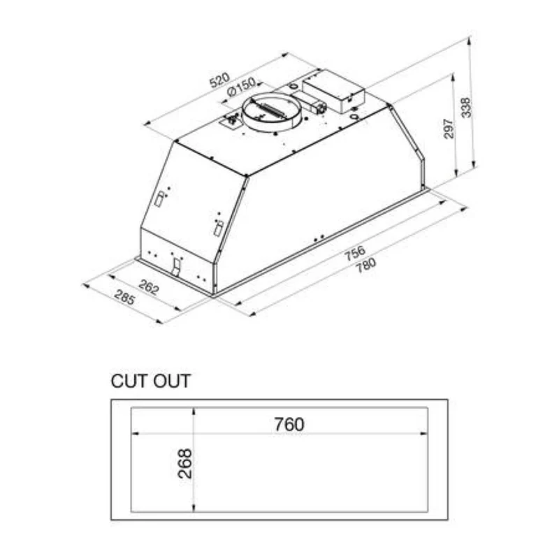 Glem Gas GHN980IXA Cappa Aspirante Integrata a Soffitto Acciaio Inossidabile