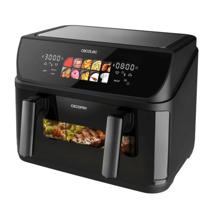 Cecotec Cecofry&grill Duoheat 10000 Friggitrice Ad Aria Doppia Resistenza 10 Litri 2800 W Due Cestelli