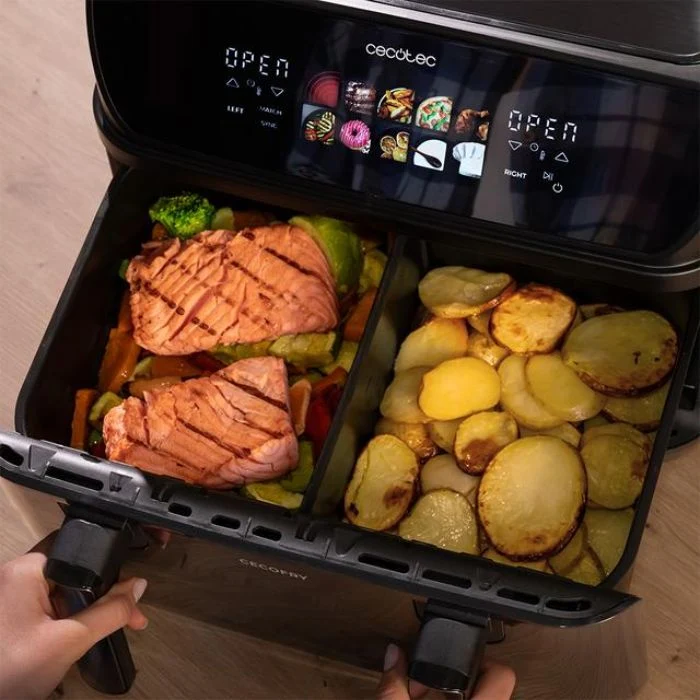 Cecotec Cecofry&grill Duoheat 10000 Friggitrice Ad Aria Doppia Resistenza 10 Litri 2800 W Due Cestelli