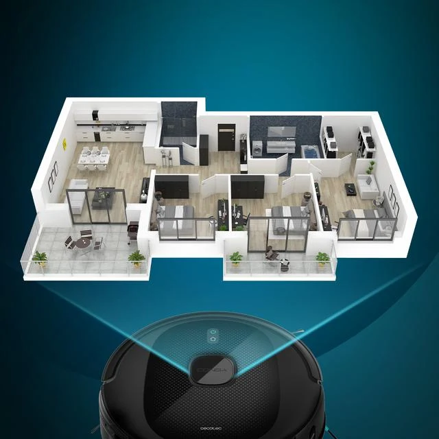 Cecotec Conga 7490 Immortal H Aspirapolvere Robot 2600 Pa spazza, aspira, lava e pulisce Nero