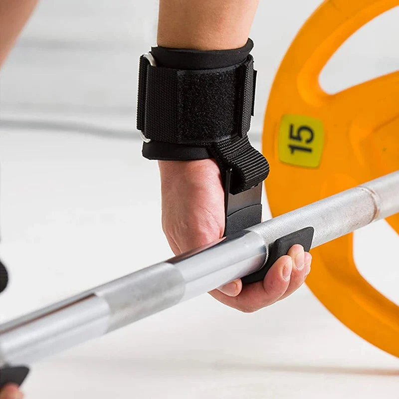 Weight Lifting Hooks with Wrist Straps