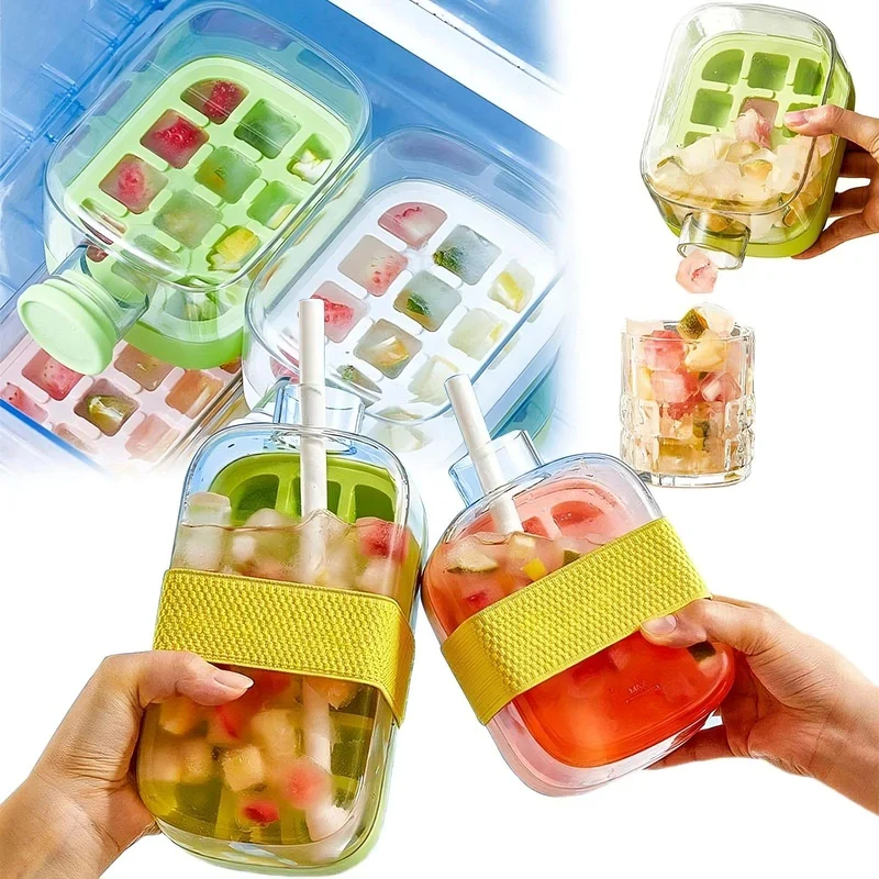 Ice Cube Tray With Straw