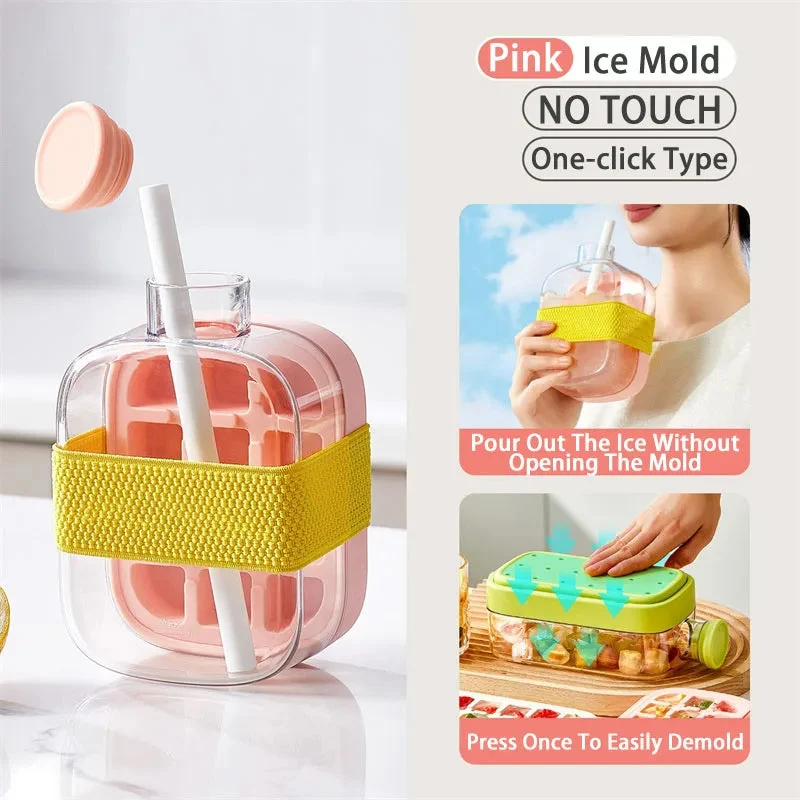Ice Cube Tray With Straw