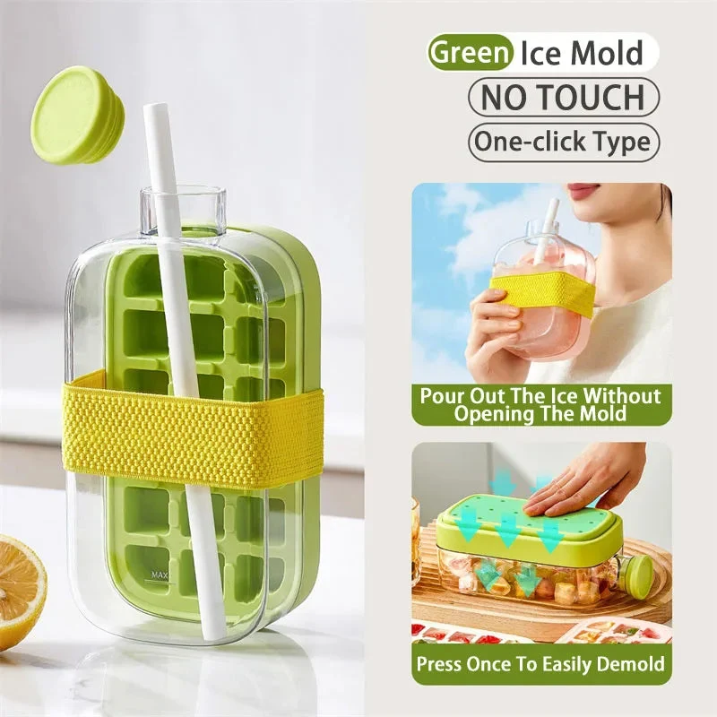 Ice Cube Tray With Straw