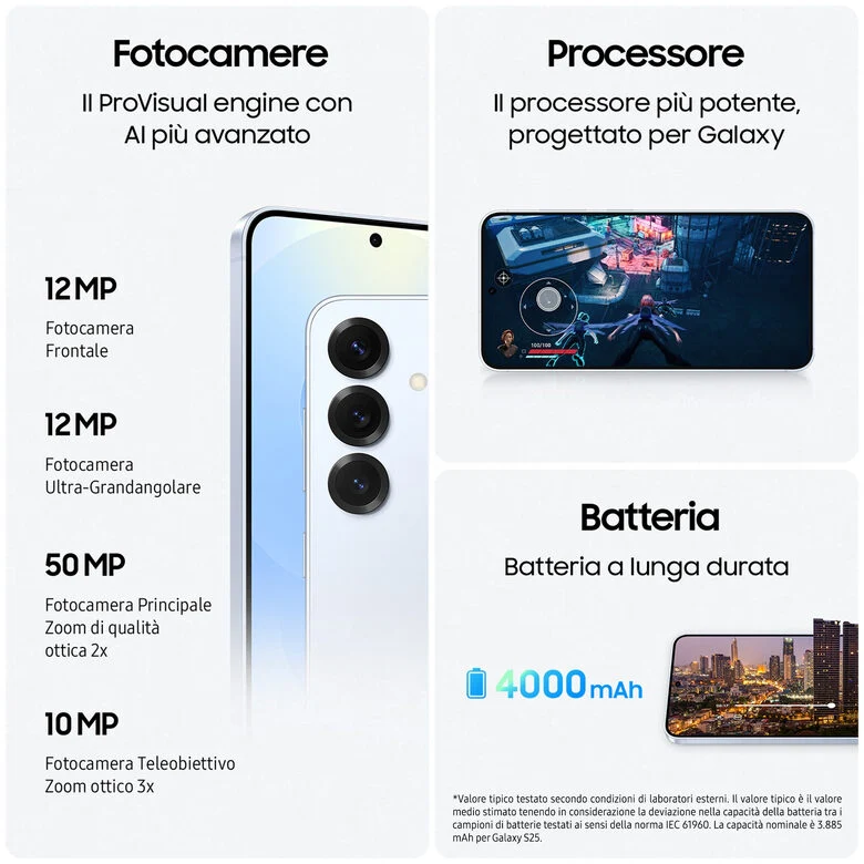 SAMSUNG Galaxy S25 Smartphone, 512 GB, Argento