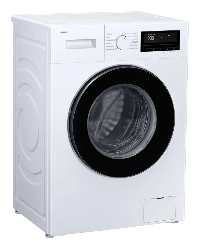 Samsung WW80FG3M05AWET Serie 3000 Lavatrice Slim A Libera Installazione 8 Kg, 1400 Giri, Vapore Igienizzante, Classe A, Bianco