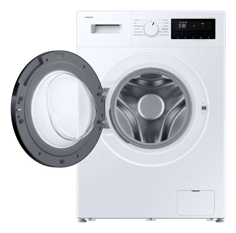 Samsung WW80FG3M05AWET Serie 3000 Lavatrice Slim A Libera Installazione 8 Kg, 1400 Giri, Vapore Igienizzante, Classe A, Bianco
