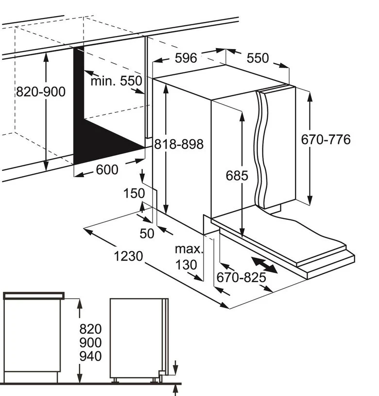 AEG FSE83810P Lavastoviglie a Incasso Scomparsa Totale 13 coperti