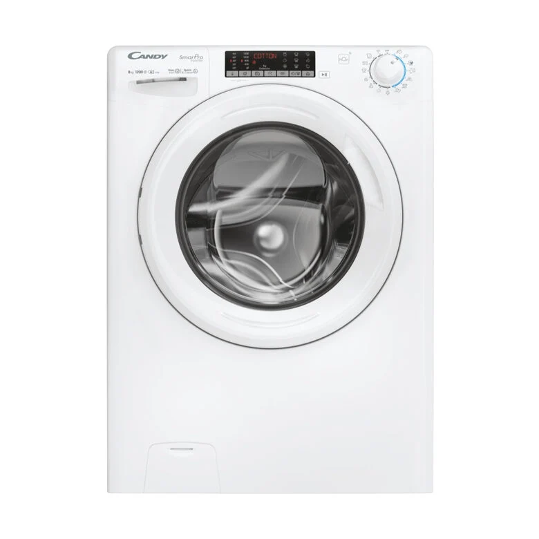 Candy Smart Pro Inverter , Lavatrice Carica Frontale 8 KG, 10% più efficente della classe A, 1200 giri, Bianco, Inverter, Vapore, Wi-Fi, CSO286TWM6/1-S