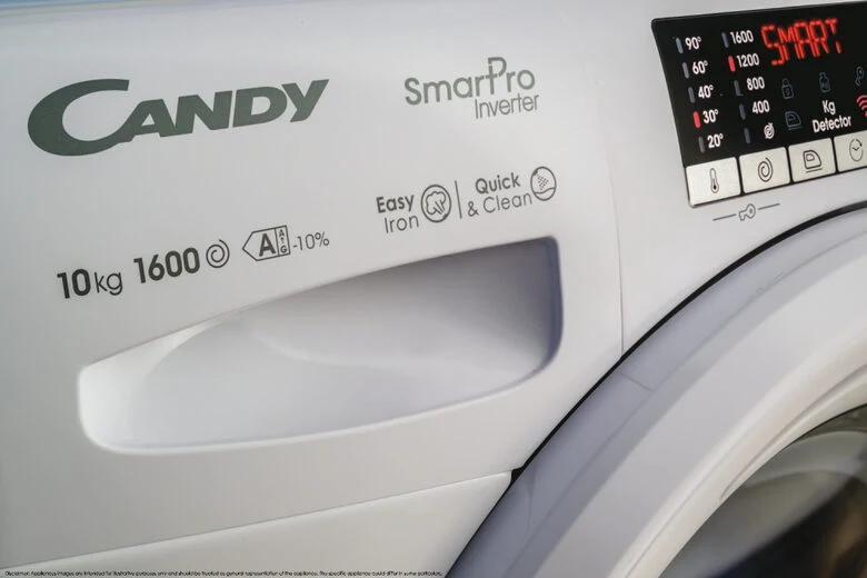 Candy Smart Pro Inverter , Lavatrice Carica Frontale 8 KG, 10% più efficente della classe A, 1200 giri, Bianco, Inverter, Vapore, Wi-Fi, CSO286TWM6/1-S