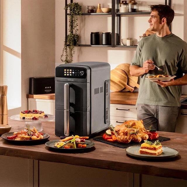 Cecotec Cecofry DuoLevel 10000 Doppia 10 L Indipendente 2400 W Friggitrice ad aria calda Nero