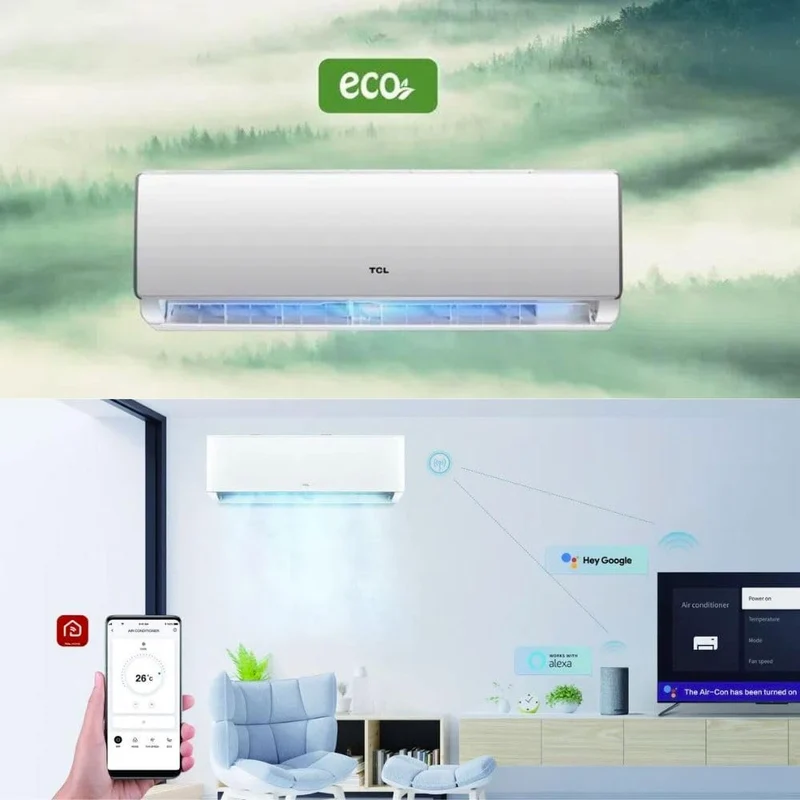 TCL - Serie P7 BREEZEIN - Climatizzatore Monosplit 12000 Btu, Inverter, WI-FI, R32, Classe A++/A+ SN12P5SO+ST12PO