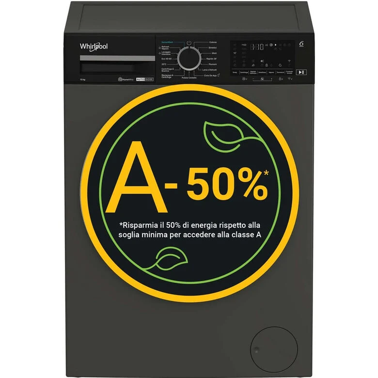 Whirlpool Lavatrice smart connessa con WiFi 10 kg - WPM 011G ADS IT