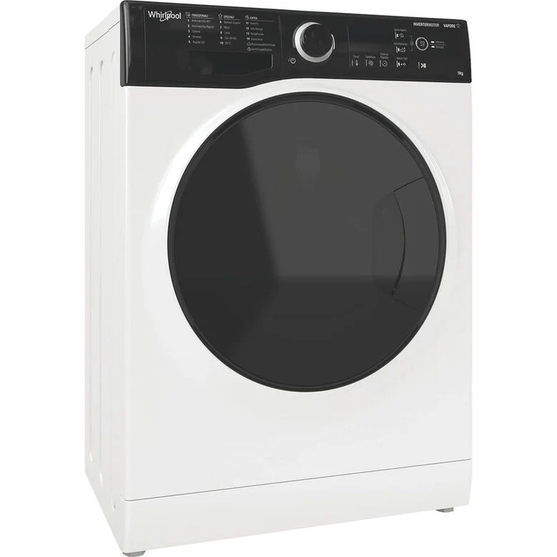 Whirlpool WSB 726 D IT, 7kg, classe A, colore Bianco, Inverter, 1200 giri, Display digitale XL, porta dark screen, Vapore