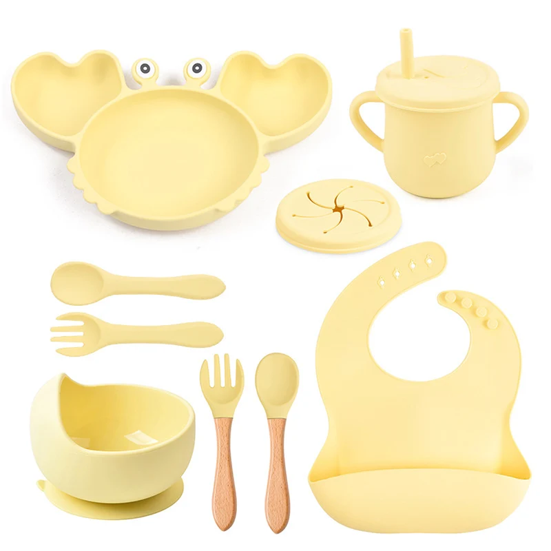 Silicone Crab Baby Feeding Set