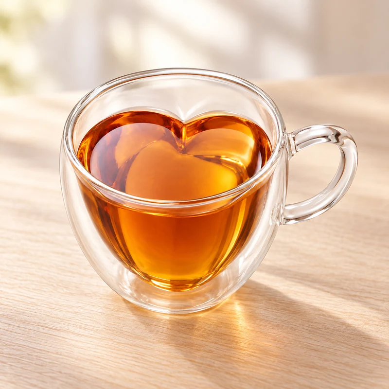Double-Wall Heart Glass Cup