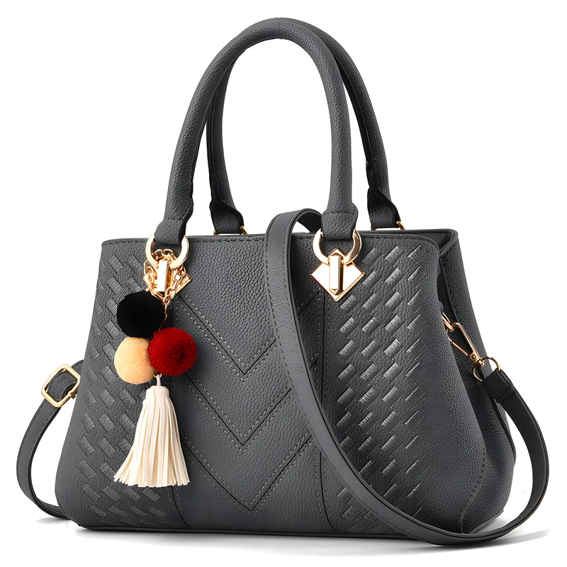 Textured Top-Handle Handbag