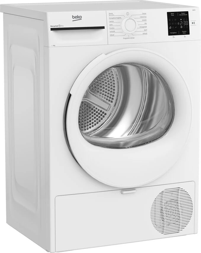 Beko BMT83EW 8kg, Classe D, Linea Estetica NX, motore asincrono, Display digitale, colore Bianco, oblò Bianco
