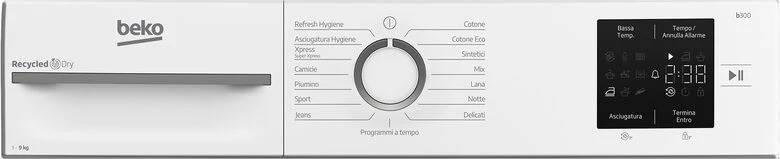 Beko BMT491WI_IT Asciugatrice A Libera Installazione 9kg, Pompa Di Calore, Optisense®, Linea Estetica NX, Motore Inverter, Display Digitale, Classe C, Bianco